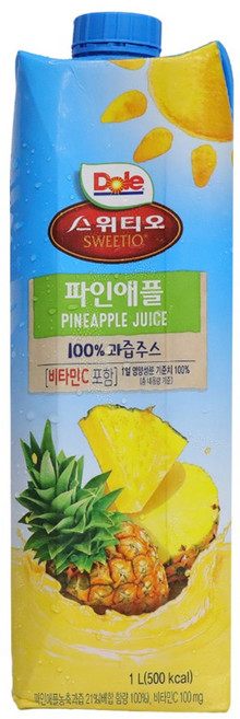 돌 스위티오 파인애플 주스 1 L, 1L, 3개