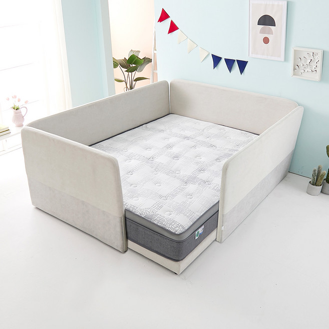 가이온 꽃잠 침대 사이드 가드, 크림연그레이