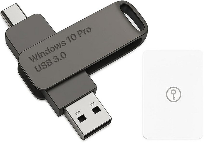 DEBOTIX Windows 10 Pro용 부팅 가능한 USB 타입 C + A 설치 프로그램 활성화 키 포함. 복구 복원 디스크 데스크톱 및 노트북 수정. 158959