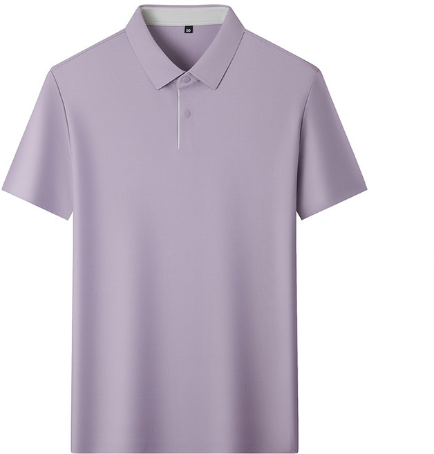 Luspirez 중년남성 단색 카라 반팔 티셔츠