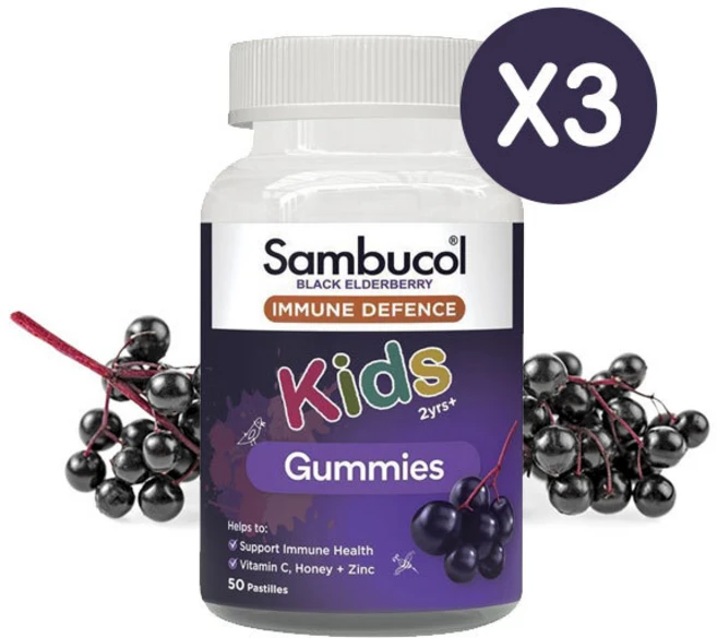 [삼부콜] 블랙 엘더베리 이뮤니티 어린이 구미 50정X3, 3개, 50정 - 쿠팡