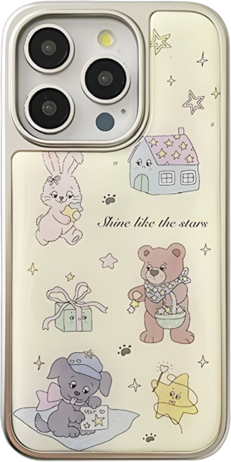 올데이인 레빗 베어 키치 실버 에폭시 아이폰 케이스