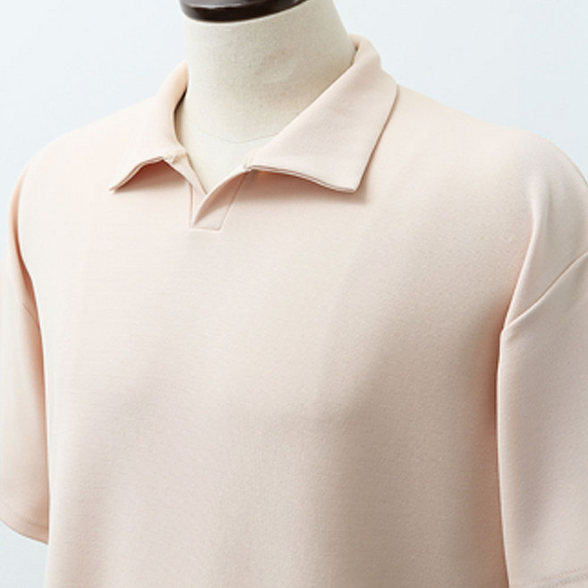 블루포스 레디반 오픈카라 세미 오버핏 댄디 반팔 티셔츠