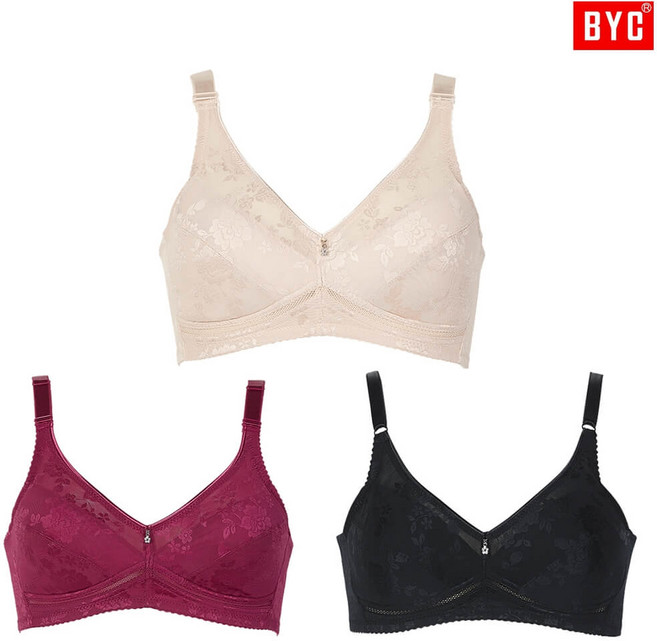 BYC 아미에 여성용 노와이어 브라 3단브라 브래지어