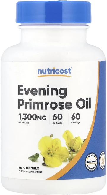 Nutricost 달맞이꽃 오일 1300mg 소프트젤 60정, Nutricost달맞이꽃오일1300mg소프트젤60정, 1개 - 쿠팡