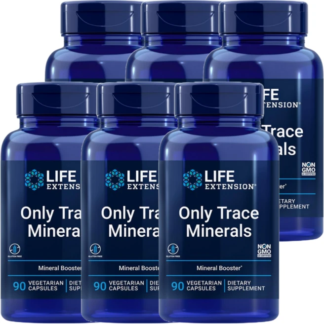 라이프익스텐션 온리 트레이스 미네랄스 베지캡슐 90정, 6개 - 쿠팡