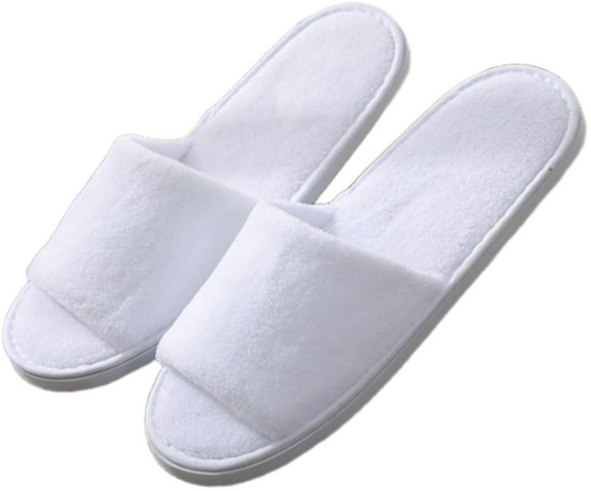 일회용 호텔 슬리퍼 고급 타올천 두껍고 부드러운 실내화 프라임, 화이트, 10개