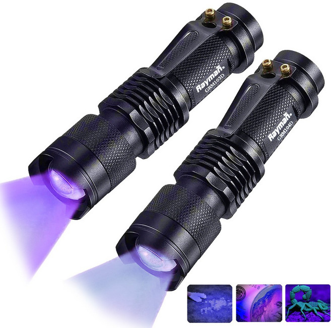 UV 손전등 랜턴 낚시 휴대용 자외선 라이트 UVA 네일 경화 365nm 395nm, GRM103D(395nmUV), 1개