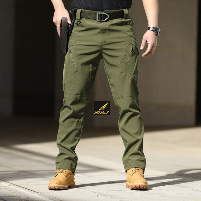 히트세븐 스판 전술바지 택티컬 일자 카고 작업복 카고 팬츠 빅사이즈 IX199, 국방색