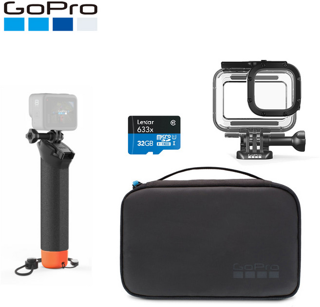 [고프로] HERO 액션캠 악세사리 기획전 / HERO 4 HERO 5 HERO 6 HERO 7 HERO 8 카메라 악세사리 모음 / 정품상품 / 새상품 / 진열품 판매, GOPRO8 플로팅그립+하우징+케이스+32G메모리, 1개