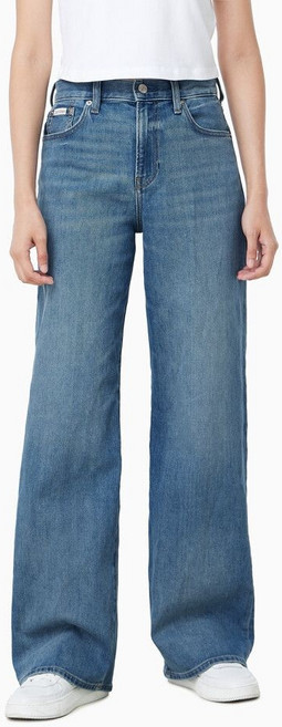 캘빈클라인 진 여성 와이드 레그핏 미드 블루 청바지 47D848G NNQ317 DFP543