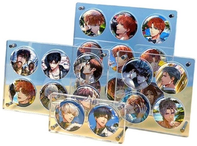 개꿀굿즈 캔뱃지 58mm 아크릴 커버 보관 케이스, 1개