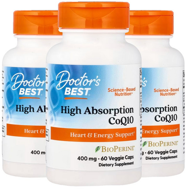 3개 닥터스베스트 코큐10 COQ10 코엔자임Q10 코쿠텐 바이오페린 유비퀴논 400mg 60정