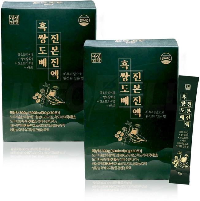 [TV홈쇼핑정품 인포벨]정성다함 흑쌍도배 흑도라지 진본 진액 스틱 도라지 추출액 배 농축액 부모님 어르신 건강, 60개, 10g