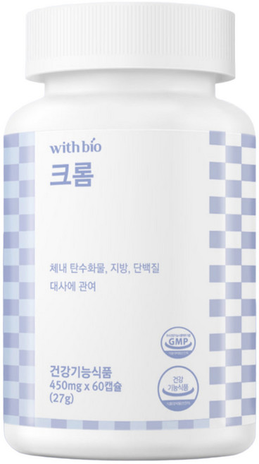 체내 지방 단백질 탄수화물 대사엔 크롬 건강올림 위드바이오 혈당 관리, 1개, 60정