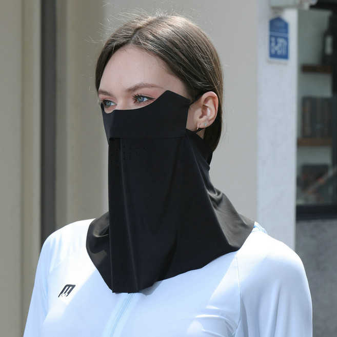 Eclatte 자외선 차단 페이스 마스크, 블랙, 1개