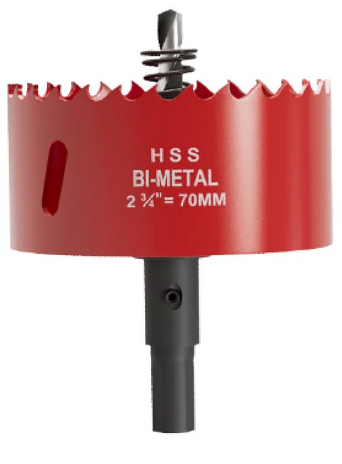 플로메리아 바이메탈 목공 홀쏘 70mm 기본아바포함 원형 배관 타공 천장 SMC 매립등설치 목재 석고 pvc 플라스틱 목공용 홀소 홀커터 홀캇타, 1개