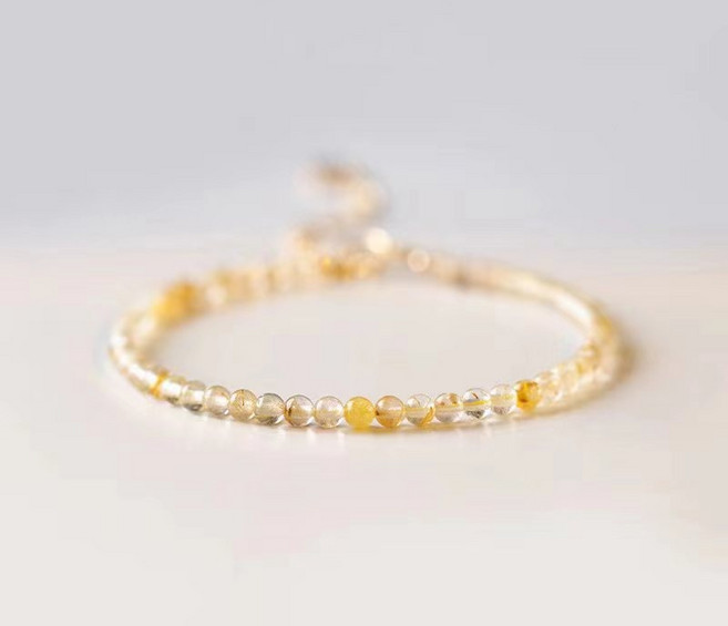 루틸쿼츠 팔찌 천연 원석 3mm 슬림 여성 by 리마린