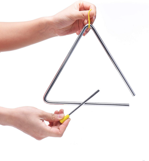 20.32cm 뮤지컬 스틸 트라이앵글 타악기 (스트라이커 포함) 8 Inch Musical Steel Triangle Percussion Instrument With Striker, 1개