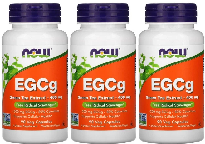 [2+1] Now Foods 나우푸드 녹차 추출물 EGCG 400 mg 90정 카테킨 그린티 고약사 약들약 베지캡슐 3개 - 쿠팡