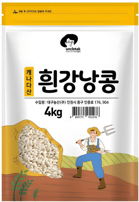 엉클탁 흰강낭콩, 4kg, 1개