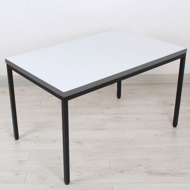 식당테이블 700x1000 4인 업소용 식탁 사각 카페 탁자 거실테이블 주문제작 스틸프레임 30각검정다리 lpm상판 높이변경가능 다리색상변경가능(화이트 실버 골드 진골드 진그레이), 03.화이트(줄엣지)