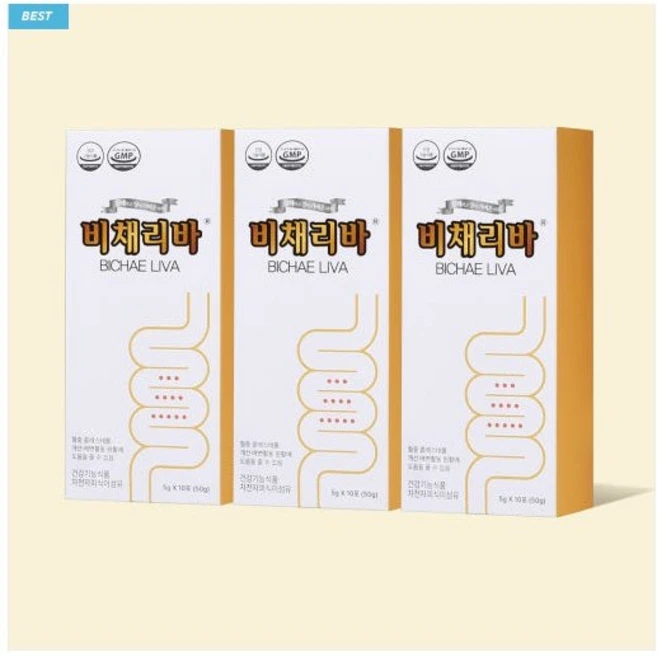 정품)비채리바 BICHAE LIVA 식이섬유 차전자피 유산균 쾌변 장건강영양제(7포 추가증정), 30개, 5g - 쿠팡