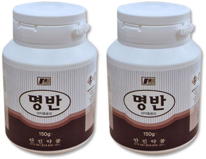 안진약품 명반(백반) 150g 원통형 봉숭아물 뱀퇴치 염색 매염제 명반가, 2개