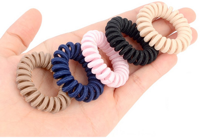 실리콘 스프링 머리끈 5P 헤어밴드