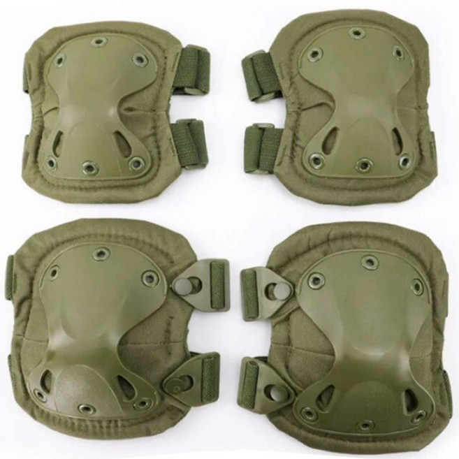 군대 전술 무릎 팔꿈치 보호대세트 군입대필수품, 전술(무릎/팔꿈치)카키세트, 1세트, 블랙