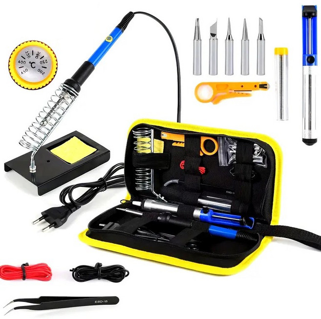 프리라이프 - 전기 인두 기 납땜기 세트 납 흡입기 인두기 거치대 가방 풀세트, TS-36, 1개