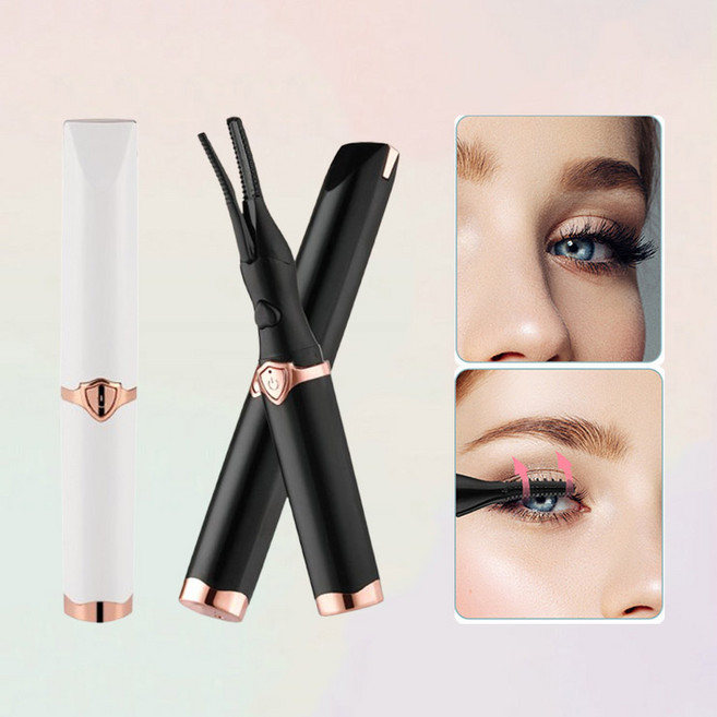 DS 집게형 속눈썹 고데기 10초 항온 가열 무선 충전식 히팅 뷰러, 블랙