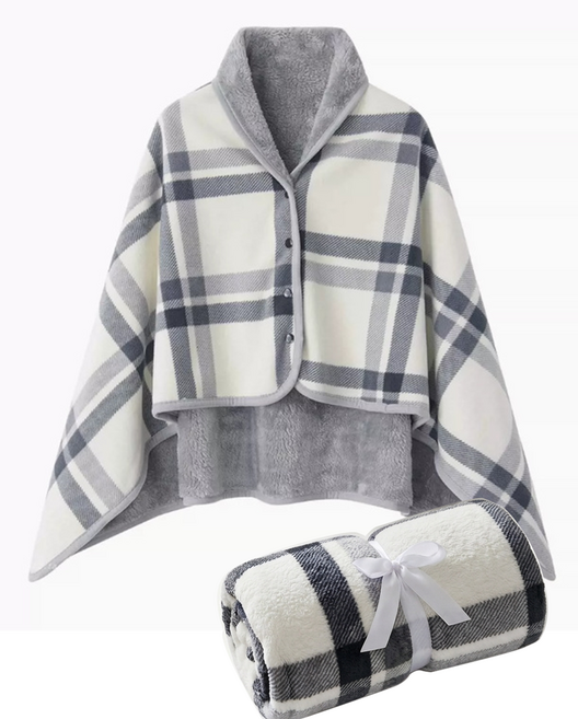 레모어 극세사 망토 담요 똑딱이 무릎담요 학생 캠핑 차량용 이불