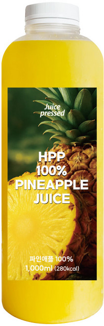 JUICE PRESSED 비가열 프리미엄 HPP 100% 파인애플 착즙주스, 1개, 1L