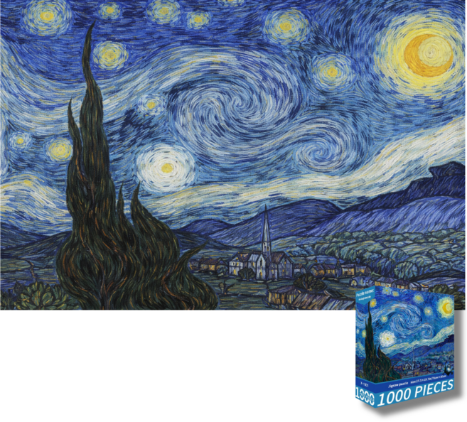 직소 퍼즐 성인 인테리어 명화 그림, 1개, 별이 빛나는 하늘, 1000피스