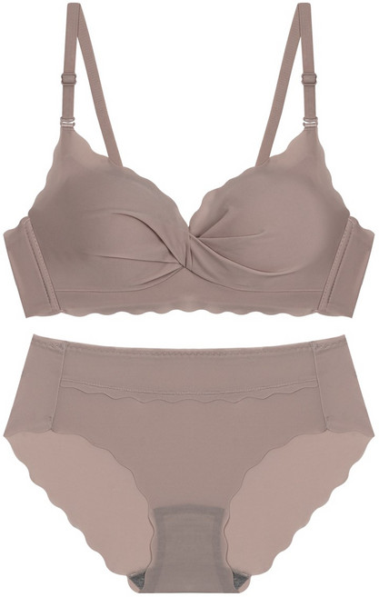 [뽕브라마켓] 2cm 플로우 노와이어 볼륨브라 셔링 데일리 쫀쫀 브라팬티세트