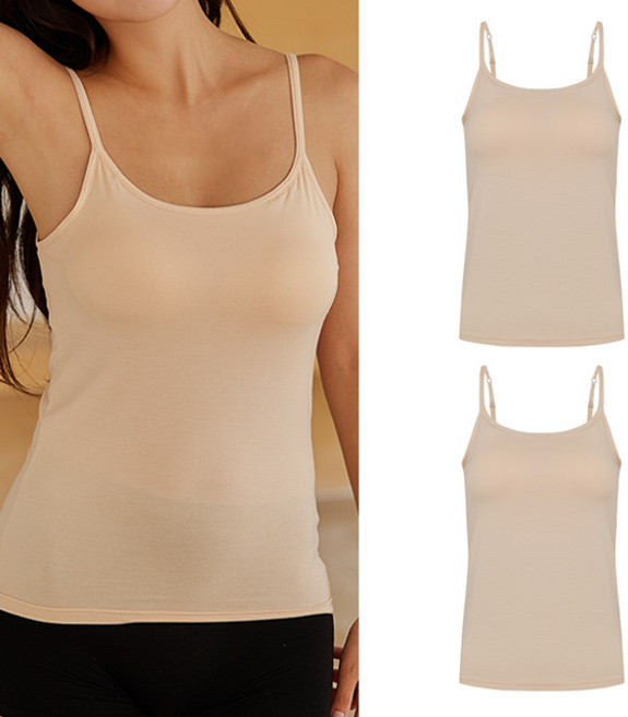 오네뜨비 소프트 모달 브라탑 나시 일체형 캡나시 (끈형) 2p