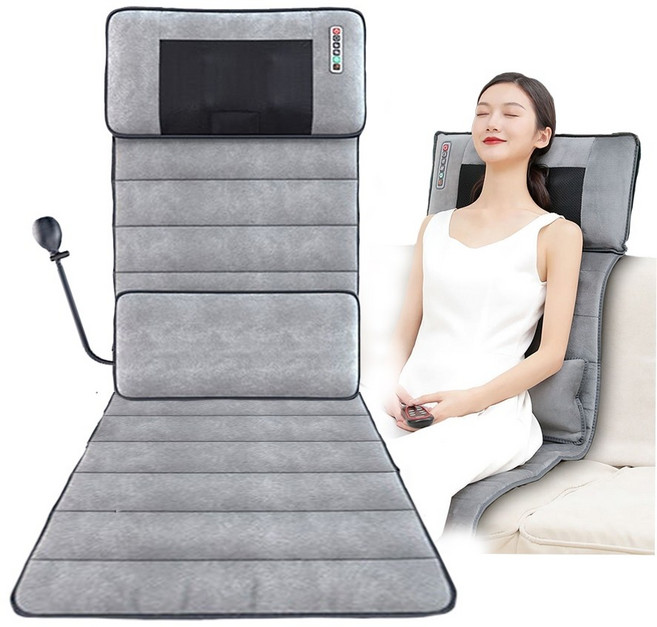 健康老施 Health.Shih 摺疊式舒壓按摩床墊 7組震動9段調整 溫熱功能 智能手控 加贈充氣枕, 多功能升級款