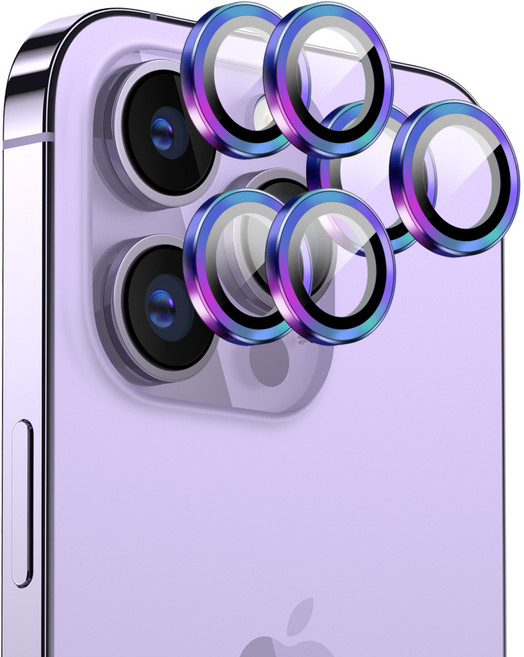 다이아큐브 아이폰16프로 아이폰16프로맥스 공용 카메라 렌즈 강화유리 보호필름, 2세트