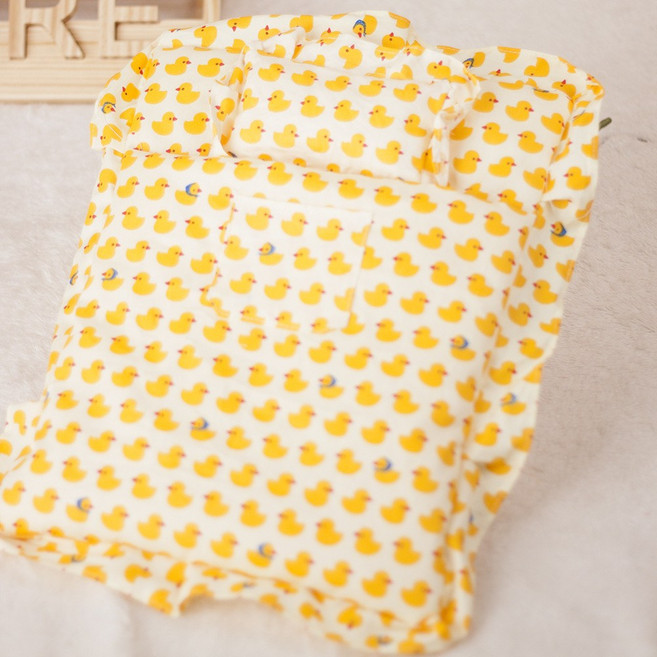 티니숲속 15cm 20cm인형 옷 라부부 1 2 3세대 원피스 잠옷 이불세트 솜인형, 옐로우, 1개, 20cm, 이불