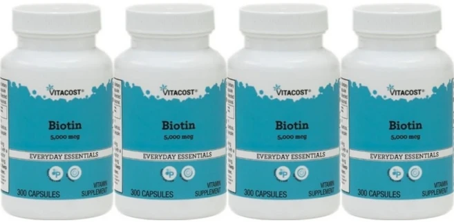 비타코스트 비오틴 5000mcg, 4팩, 300정, 300정 - 쿠팡