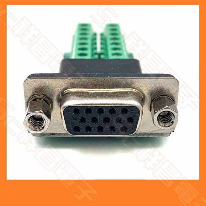 D-SUB 免焊端子台 15PIN 轉接頭, 1個, 15P母 轉 RS232三排