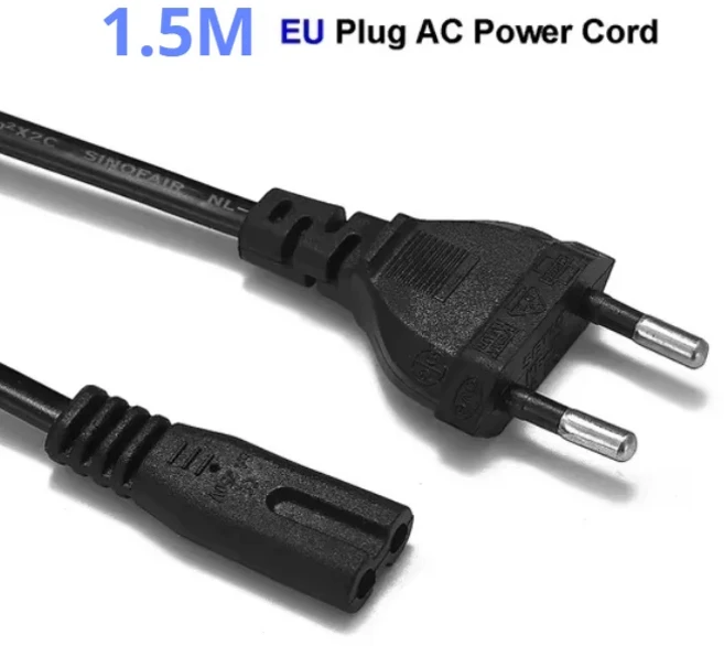 EU 미국 영국 1.5M 전원 케이블 Dell 노트북 충전기 용 2pin IEC320 C7 연장 코드 Canon Epson 프린터 라디, 01 EU, 01 1.5미터
