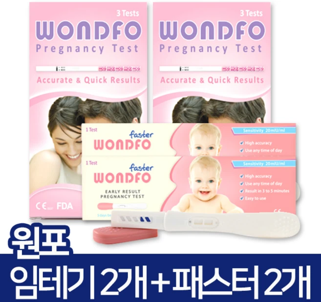 원포 임테기 3개입X2개+원포패스터 2개 임신테스트기, 1세트 - 쿠팡