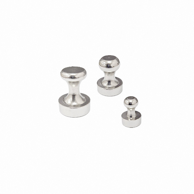 強力磁吸圖釘 金屬圓形磁鐵 冰箱白板圖釘, 【大】20*25mm-銀, 10個