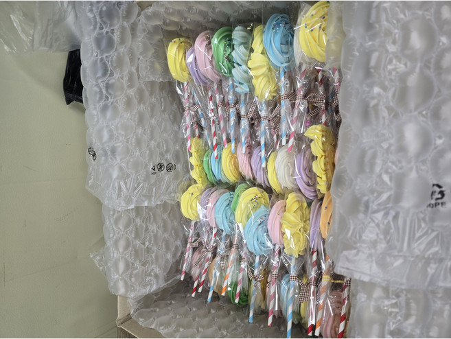 장미모양 랜덤색상 머랭(막대)쿠키, 10개, 10g