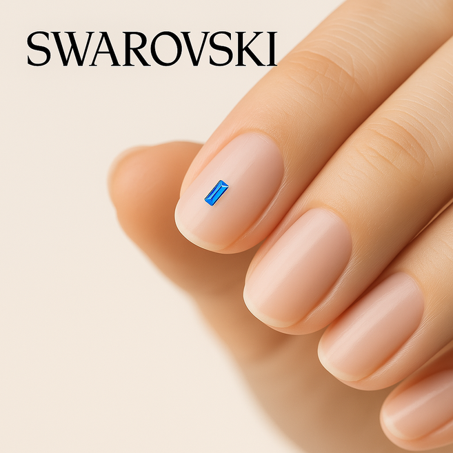 스와로브스키 2510 미니 바게트 스톤 오스트리아산 크리스탈 네일스톤 네일파츠, 1개, 사파이어 3.7mm