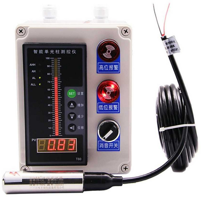 물탱크 수위표시기 수영장 게이지 컨트롤러 경보 탱크, 1 m센서 + 라이트 컬럼 m+ 알람 설치박스, 1개