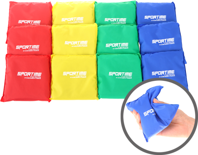 스포타임 콩주머니 10cm 13cm (12개 1세트) 컬러빈백 오재미 모래주머니, 1세트