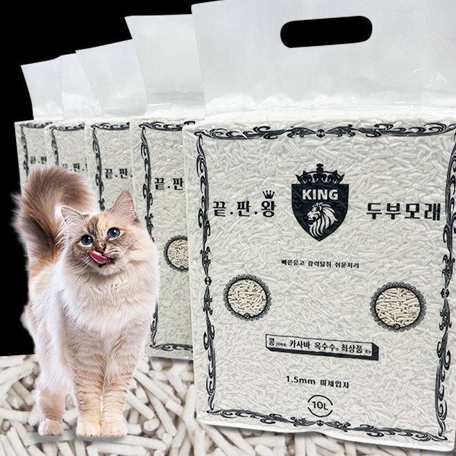 현지 공장보유 두부모래 1.5mm 초미세입자 3kg, 오리지널, 5개, 10L